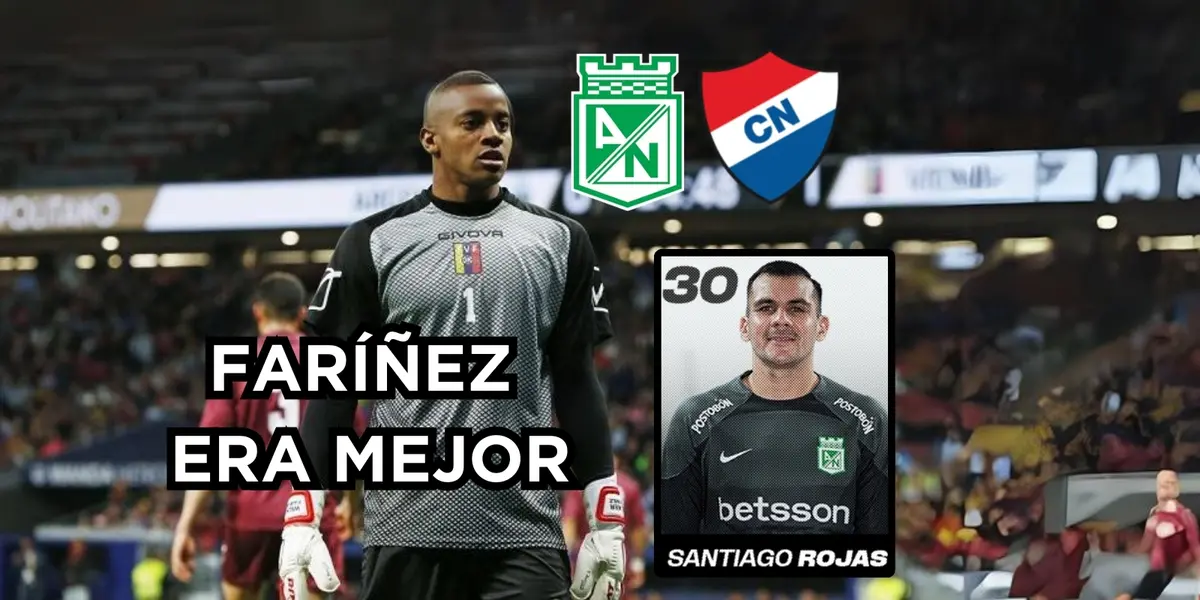 Rojas arrugó en Nacional. Foto de Faríñez tomada de HSB Noticias, Rojas de Twitter @nacionaloficial.