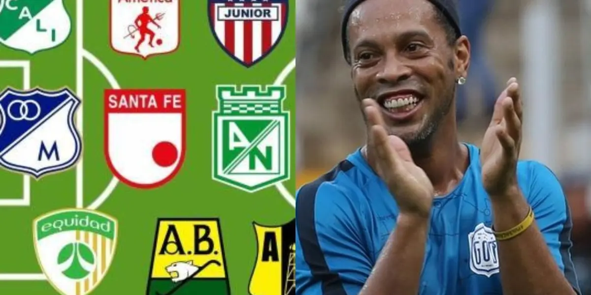 Ronaldinho admira y respeta a 4 equipos del fútbol colombiano.