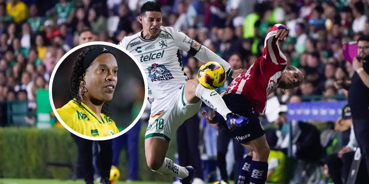 Ronaldinho y James Rodríguez Foto: Club León y Ronaldinho