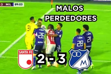 Santa Fe con una jugada ratonera contra Millonarios FC.