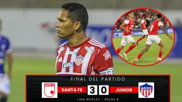 Santa Fe goleó a Junior y la insólita excusa de Carlos Bacca por troncos en liga