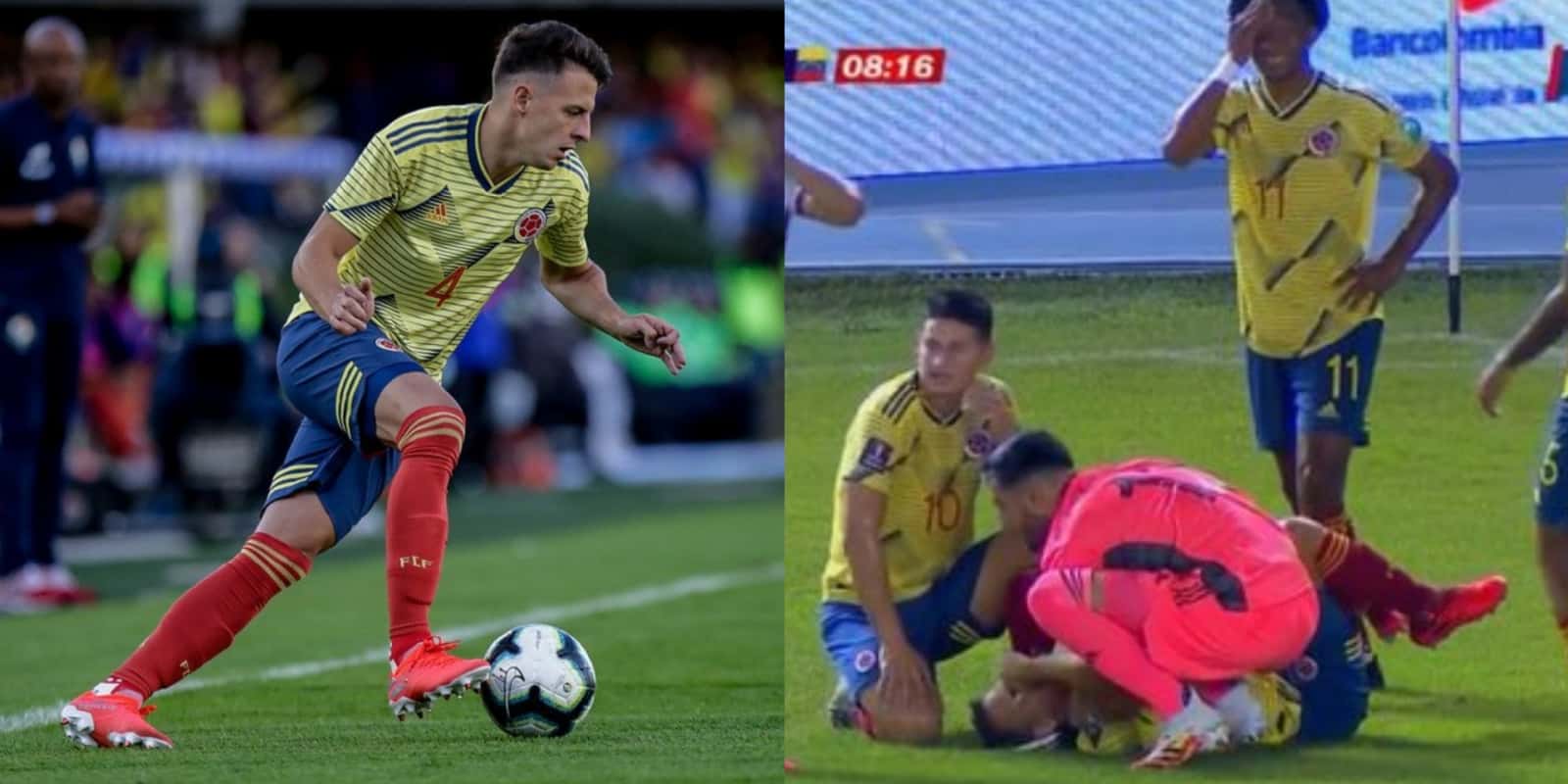 Santiago Arias tuvo que dejar el campo por lesión y ahora su para será larga
