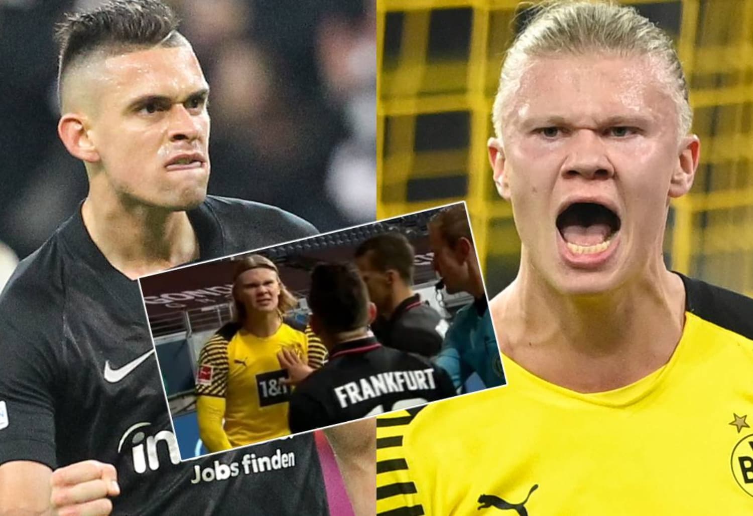 Santos Borré tuvo un duro cruce con Erling Haaland en su último partido y ahora lo borró del mapa en la Bundesliga por una semana.