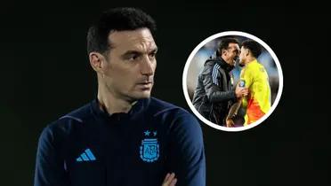 Scaloni habló con Lucho Díaz tras su partidazo y sus palabras se volvieron virales. Foto: AFA y Captura de X