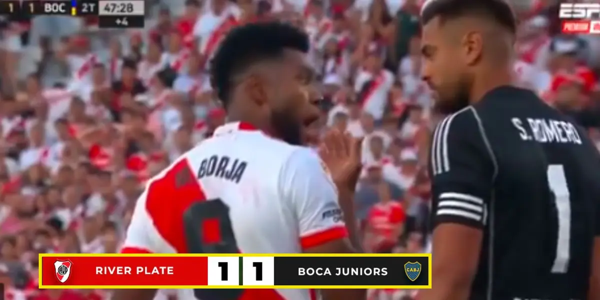 Se armó pelea en el River Plate vs Boca, lo que pasó entre Miguel Borja y Romero
