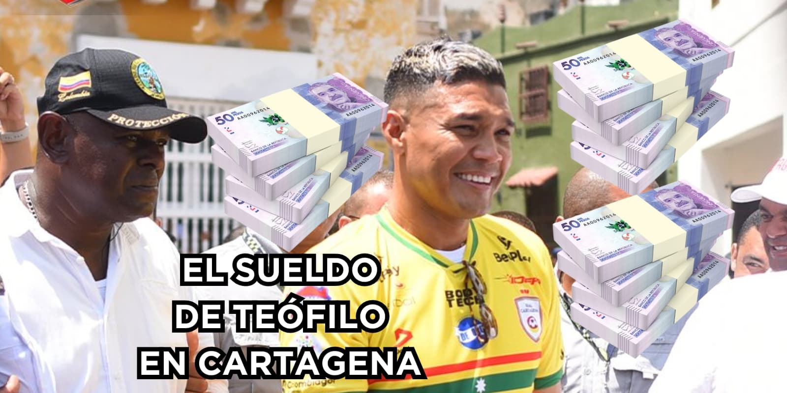 Se reveló cuánto ganaría Teófilo en el Real Cartagena. Foto de Teófilo tomada de Twitter @RealCartagena y pesos 123RF.