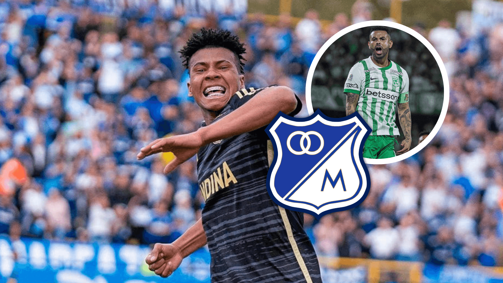 Se sigue calentando el superclásico y mira lo que hizo este jugador de Millonarios Foto: MFC, Nacionaloficial y Escudoteca