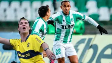 Sebastián Villa celebrando con el Beroe de Bulgaria. FOTO: Colombia.com