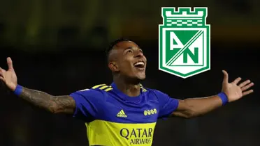 Sebastián Villa celebrando un gol con Boca Juniors