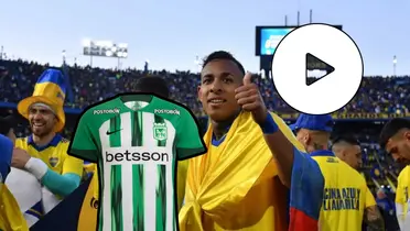 Sebastián Villa celebrando un título con el Boca Juniors de Argentina