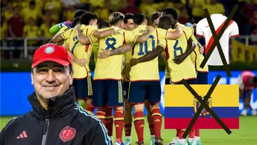 Selección Colombia reunida en la cancha 