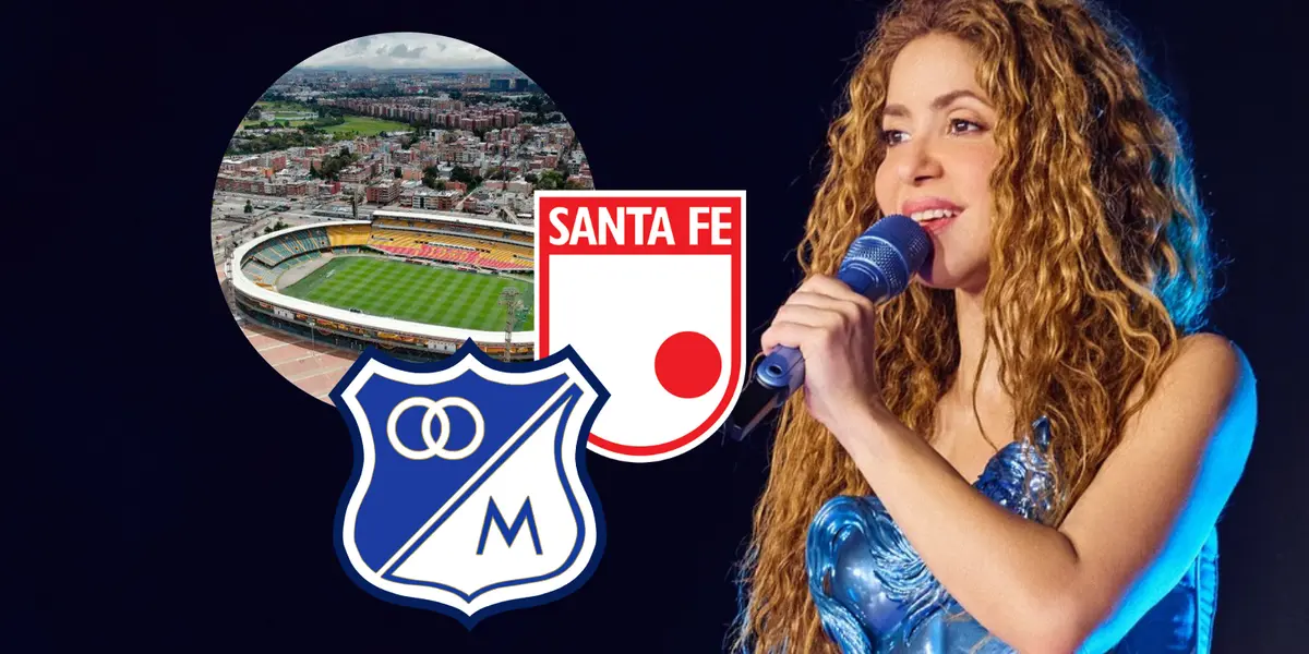 Shakira y Estadio El Campín Foto: Shakira, IDRD y Escudoteca