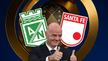 Tanto Atlético Nacional como Independiente Santa Fe se ilusionan con el Mundial de Clubes Foto: Creada con Chat GPT, Escudoteca y FIFA