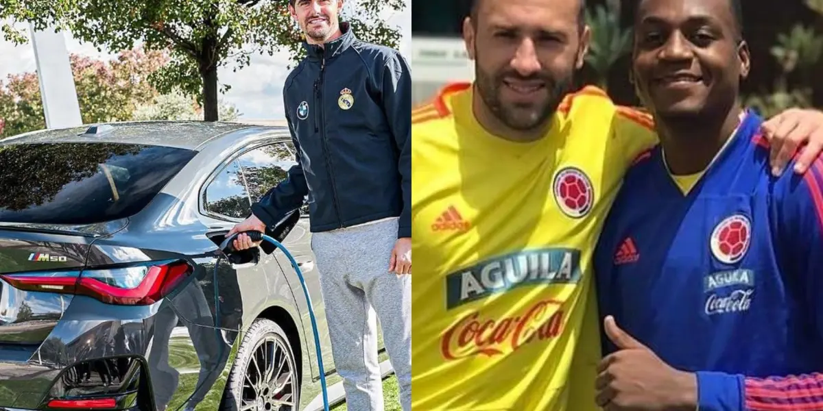 Thibaut Courtois en las redes sociales presumió el auto que le dio el Real Madrid y te mostramos cual es uno de los autos que usa el portero colombiano David Ospina.