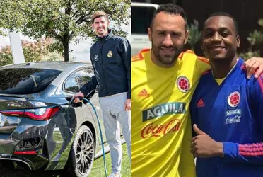 Thibaut Courtois en las redes sociales presumió el auto que le dio el Real Madrid y te mostramos cual es uno de los autos que usa el portero colombiano David Ospina.