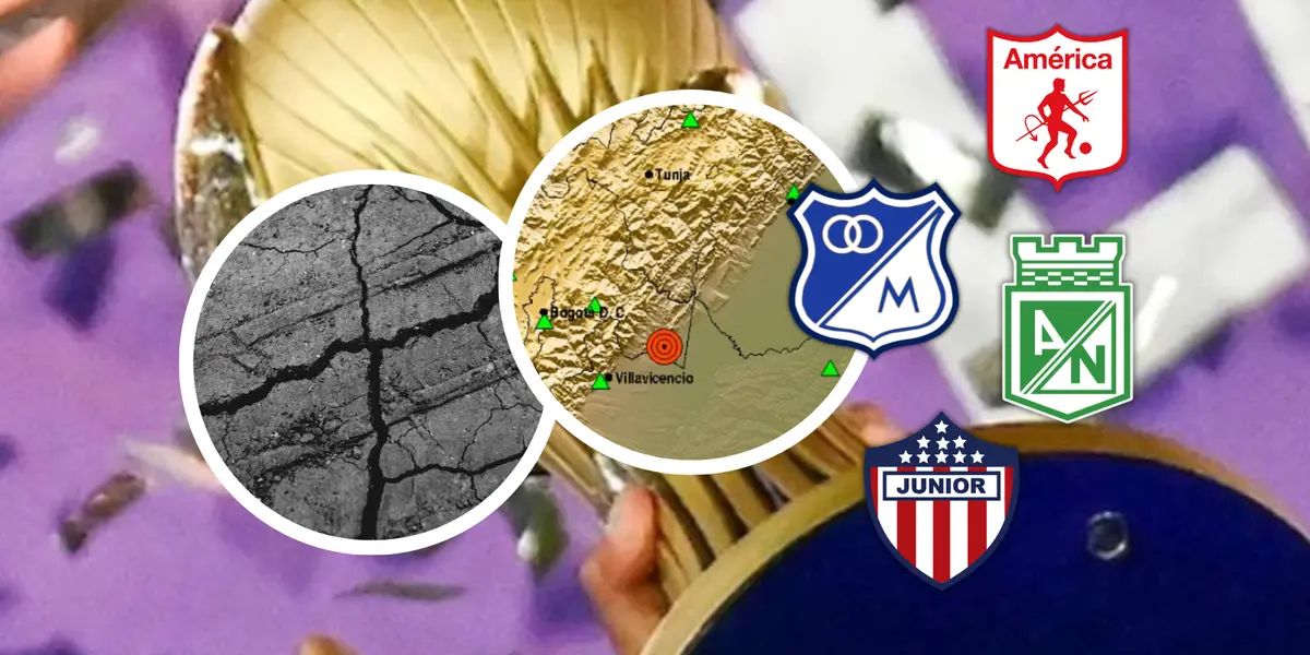 Tras el temblor en Bogotá, un dato curioso ilusiona a hinchas de un club del fútbol colombiano. Foto: Dimayor, Escudoteca y Pexels