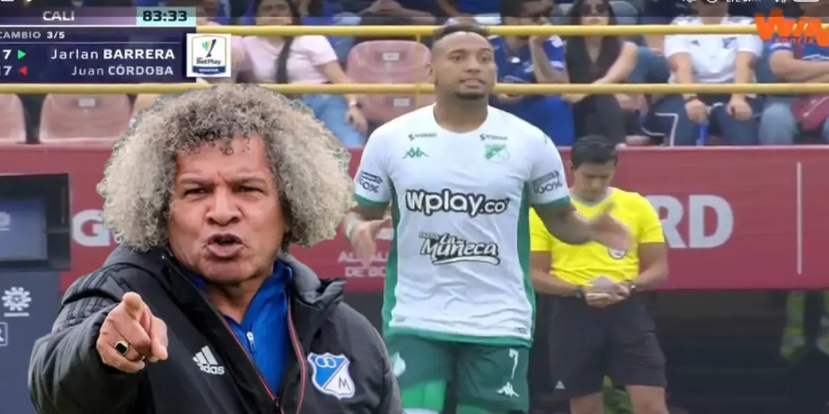 Tronco en Deportivo Cali, lo que hizo Jarlan Barrera como mal perdedor vs Millos