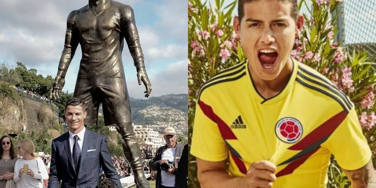 Un colombiano tiene una estatua tres veces superior a la de Cristiano Ronaldo. 