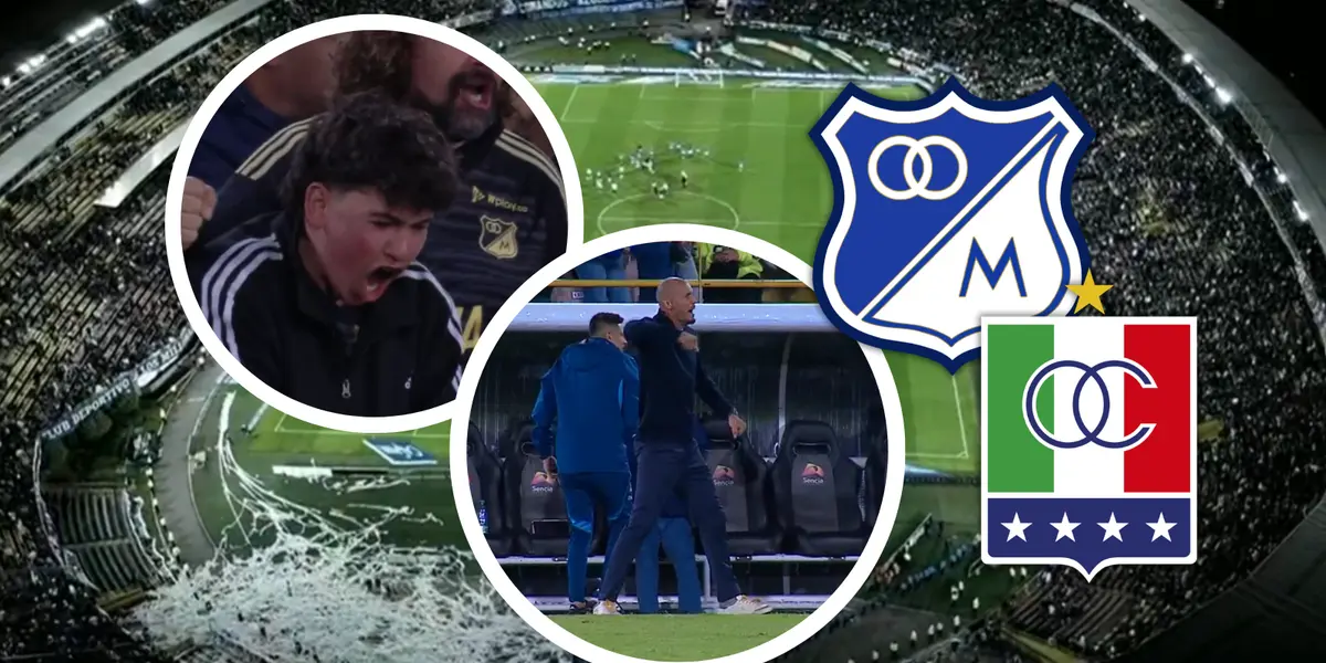 Un empate con sabor amargo: el error de Millonarios que podría costarles la clasificación. Foto: Escudoteca y Captura de Win Sports