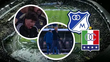 Un empate con sabor amargo: el error de Millonarios que podría costarles la clasificación. Foto: Escudoteca y Captura de Win Sports