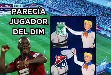 Un jugador de Atlético Nacional se regaló y quedó mal parado en el gol de Edwuin Cetré.