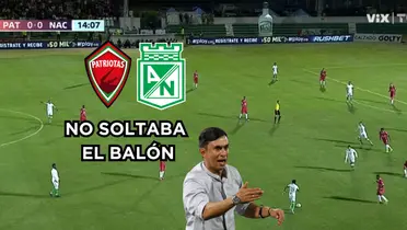 Un jugador de Nacional fue criticado contra Patriotas. Foto captura de pantalla de Win Sports y AS Colombia.