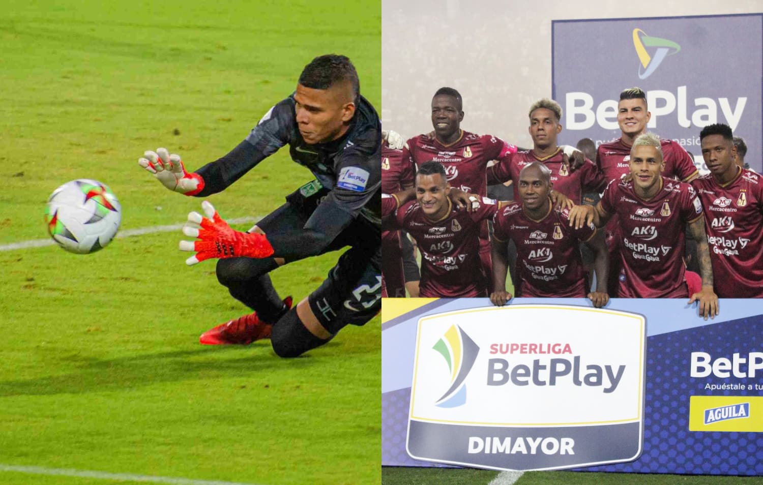 Un jugador del Deportes Tolima quiso pasársela de listo contra Kevin Mier y el portero de Atlético Nacional no se dejó.