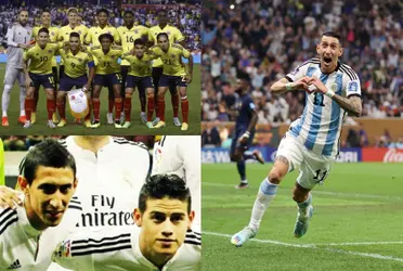 Un jugador de la Selección Colombia felicitó a Ángel Di María tras la final del Mundial de Qatar 2022 y no fue James Rodríguez.