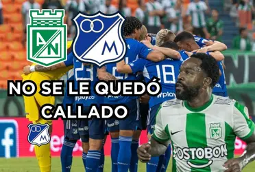 Un jugador de Millonarios FC tuvo su peculiar choque contra Dorlan Pabón.