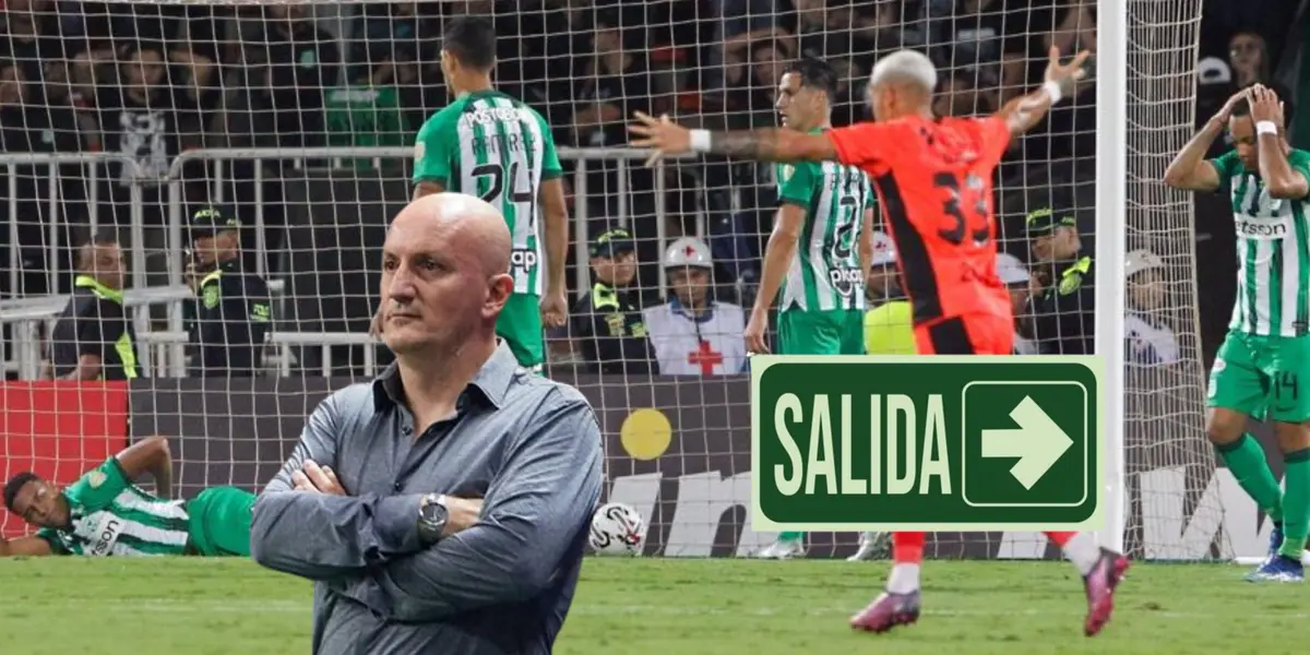 Una postal de Atlético Nacional recibiendo un gol, al lado Pablo Repetto. FOTO: Marca
