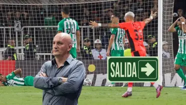 Una postal de Atlético Nacional recibiendo un gol, al lado Pablo Repetto. FOTO: Marca 