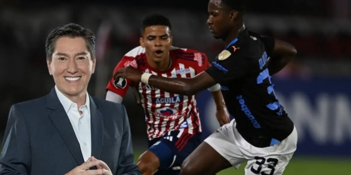 Una postal del juego de Junior vs Liga de Quito, al lado Tito Puccetti. FOTO: Futbolred