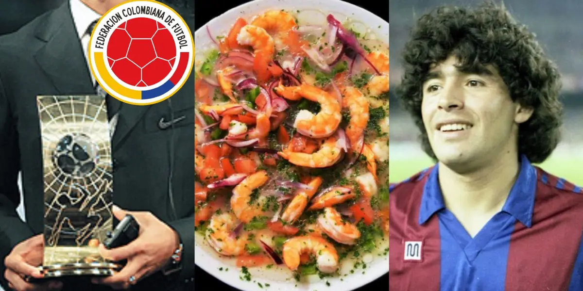Uno de los grandes jugadores colombianos para Diego Maradona, y que fue el mejor del siglo XX ahora tiene su local donde vende ceviches
