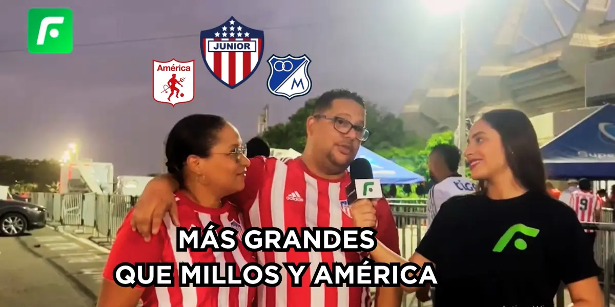 Unos hinchas de Junior FC dicen ser más grandes que Millos y América. Foto hinchas de Junior captura de pantalla de YouTube El Futbolero.