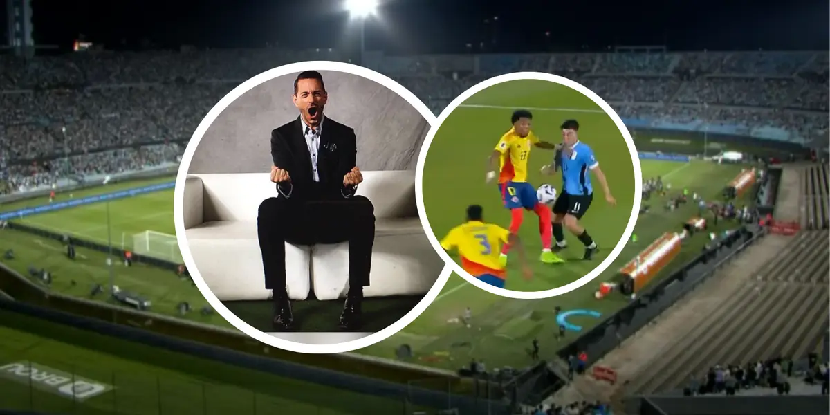 Uruguay vs Colombia Foto: Telefé y Captura de Gol Caracol