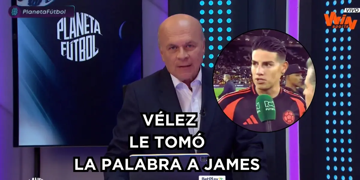 Vélez está en sintonía en algo con James. Foto tomada de una captura de pantalla de Win Sports. 