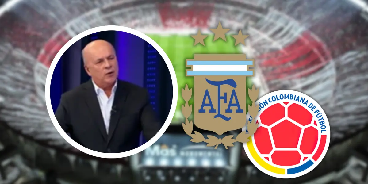 Vélez lanzó una frase dura para Colombia antes de enfrentar a Argentina y dejó a todos en shock.   Foto: Captura de Win Sports, River Plate y Escudoteca