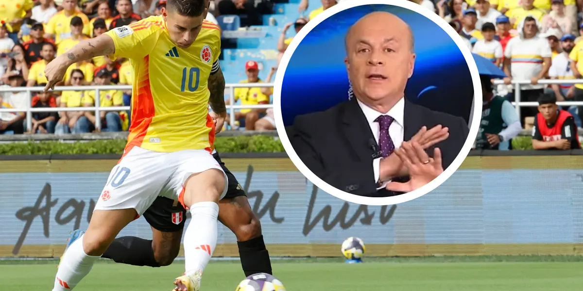 Vélez le lanzó todo a James en vivo por un falso mensaje que se viralizó. Foto: Conmebol y Captura de Win