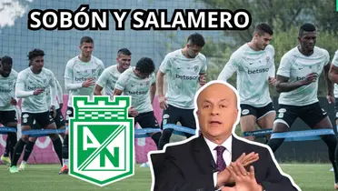Vélez le mandó unos sablazos a un jugador de Nacional. Foto tomada de Twitter @nacionaloficial y Vélez del portal Pulzo.