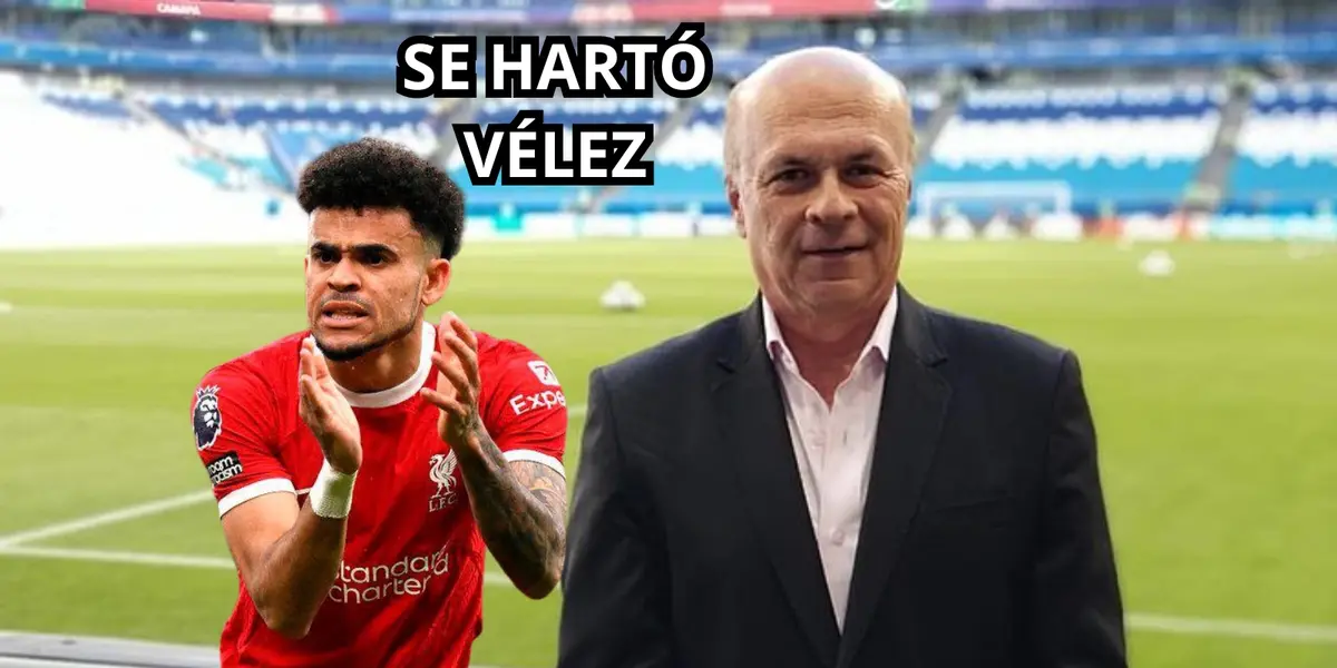 Vélez reaccionó por Luis Díaz. Foto de Vélez tomada de Wikipedia, Díaz de Liverpool Web Site.