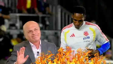 Vélez y su picante mensaje a Yerry Mina tras el 2 a 1 de Colombia en la Fecha FIFA Foto: FCF, Pexels y Captura de Win Sports