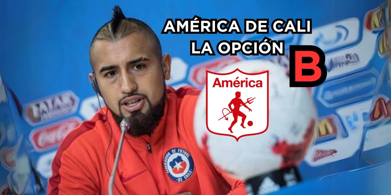 Vidal habló del América de Cali. Foto tomada del portal The Clinic y el logo de la web del América Cali.