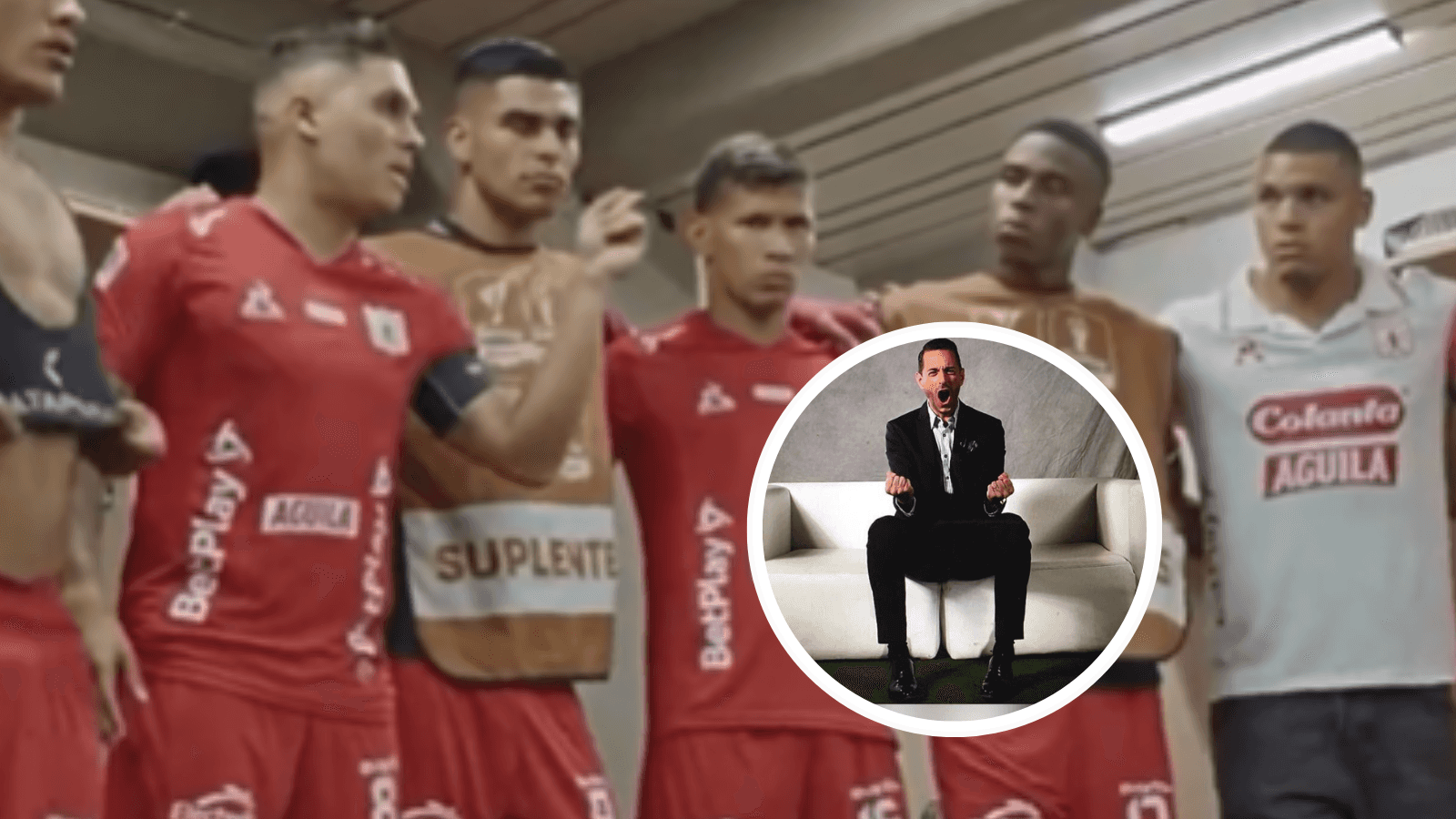 (VIDEO) Juanfer Quintero "toca el orgullo" del Deportivo Cali y esta es la reacción de sorpresa de Pablo Giralt. Foto: Captura de América de Cali y Pablo Giralt