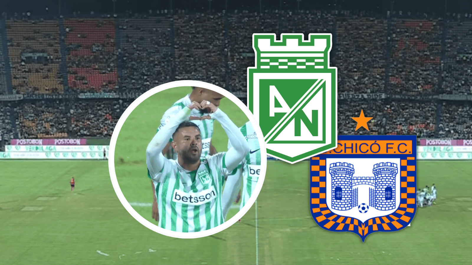 (VIDEO) Le dicen que está "pesado", pero Edwin Cardona responde con este golazo para adelantar a Nacional. Foto: Captura de Win Sports y Escudoteca