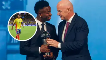 Vinícius Junior y Gianni Infantino Foto: El Espectador y AFP