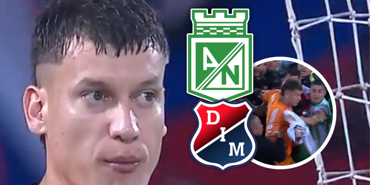 Washington Aguerre fue el señalado tras el cierre del duelo el Clásico Paisa, mira lo que sucedió Foto: Captura de Win Sports y Escudoteca