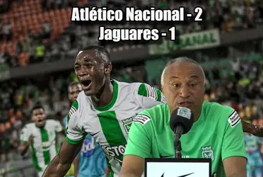 William Amaral aseguró in extremis la victoria de Atlético Nacional contra Jaguares de Córdoba.