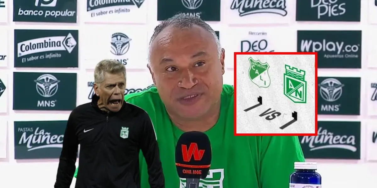 William Amaral como entrenador de Atlético Nacional fue crítico tras el resultado que tuvieron contra el Deportivo Cali.