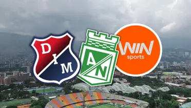 Win mostró una foto del clásico que generó molestia: “mejor tumben el Atanasio”, dicen en redes. Foto: DIM, Win Sports y Escudoteca