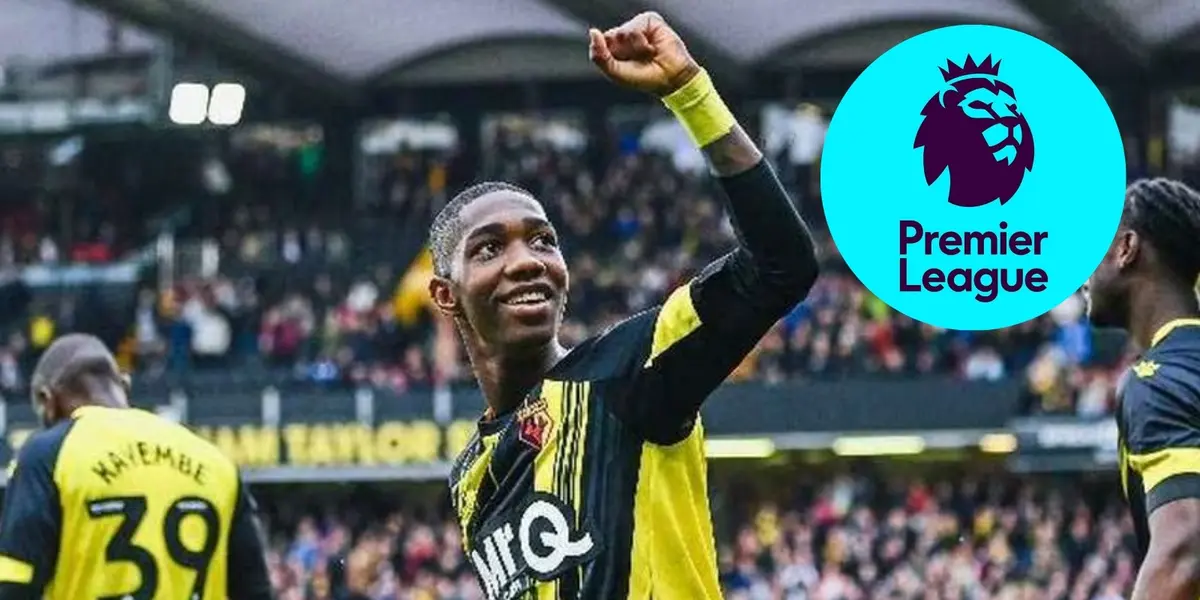 Yaser Asprilla celebrando un gol con el Watford